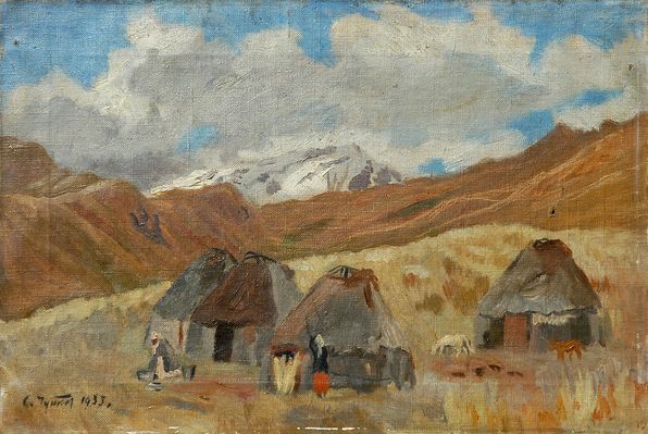 Nurbek Turdukulov - Semen Chuikov 1902 1980. Autumn Landscape.1935 Year. Oil On Canvas.32525 Cm 596x399